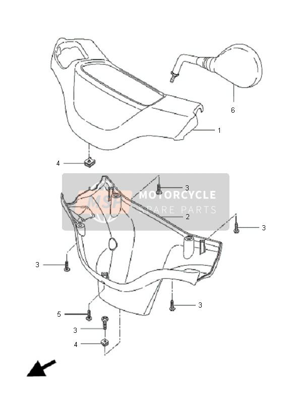 Yamaha CW50L BWS 2008 Cubierta 1 para un 2008 Yamaha CW50L BWS